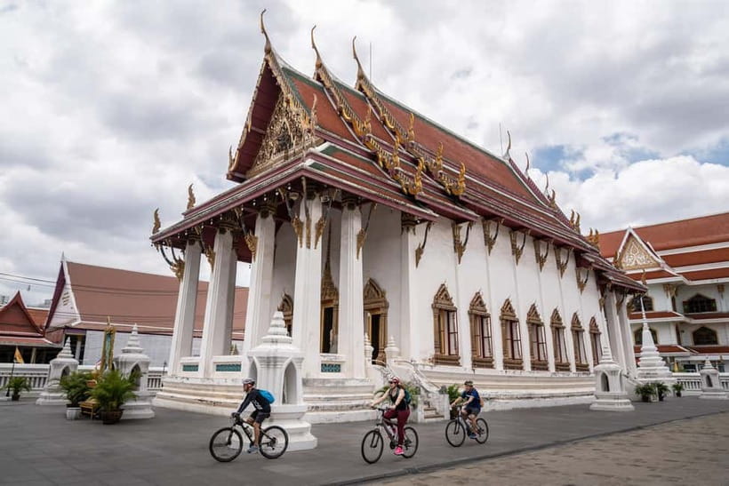 Bangkok: Backstreets and Historic Temples Bike Tour - Crossing the Rama VIII Bridge