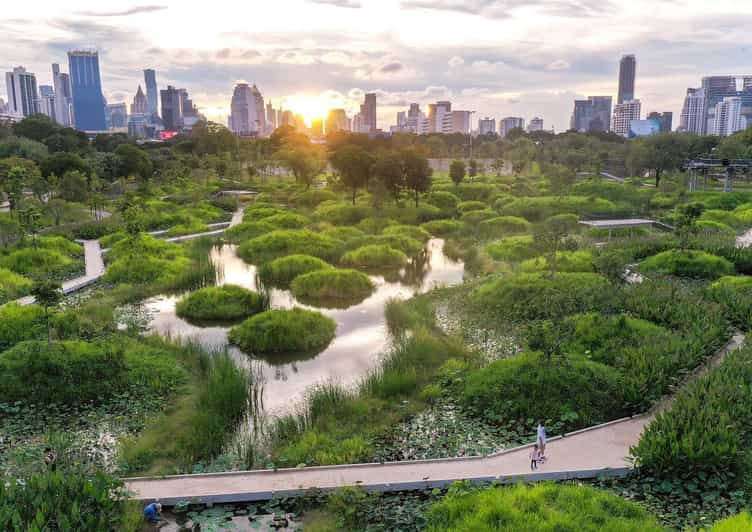 Bangkok Bicycle rental Benjakitti Park - What makes the skyline views worthwhile