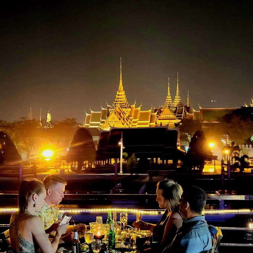Bangkok: Luxury White Dinner Cruise Free Flow Beer and Wine - Weather, route changes, and respectful operation