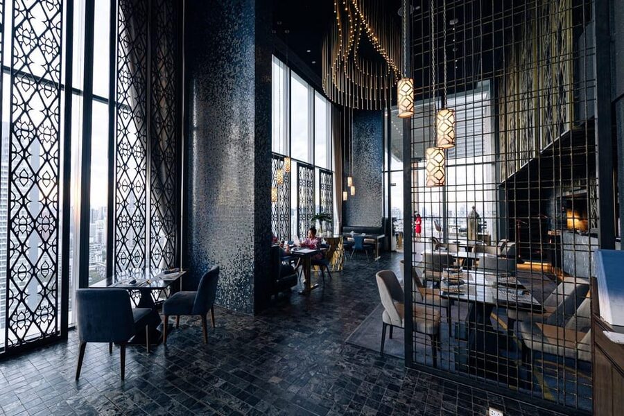 Bangkok: Nimitr Rooftop by 137 Pillars - Indoor dining or open rooftop atmosphere