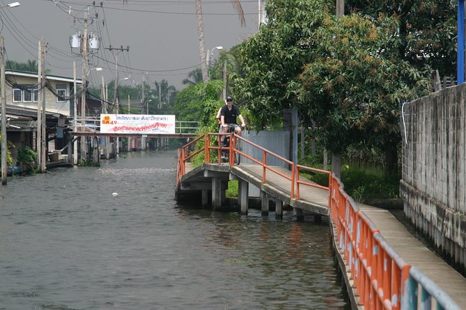 Bangkok Tour by Boat and Bike - Seeing the Bhumibol Bridge from the route