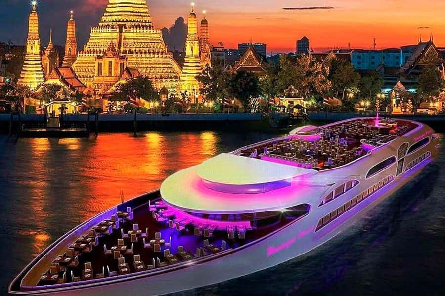 Bangkok: Wonderful Pearl Dinner Cruise and Live Performance - Arriving at River City Pier
