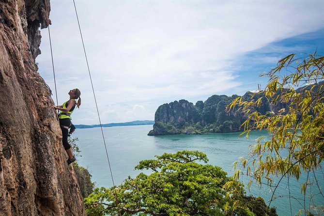 Beginner's Full Day Rock Climbing and Caving Tours at Railay Beach in Krabi - Reaching Railay by taxi and long-tail boat