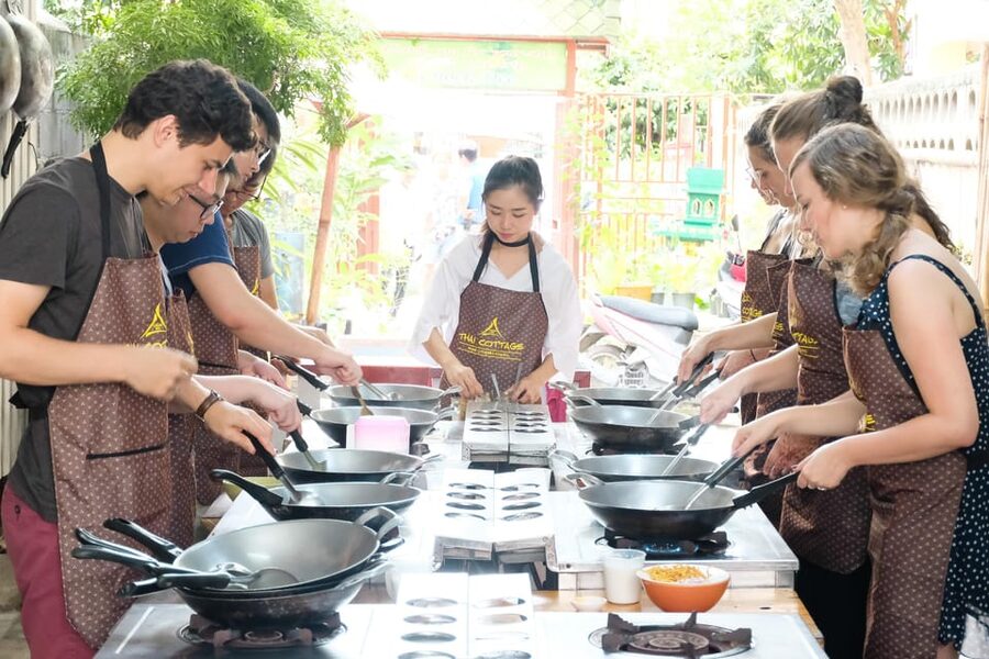 Chiang Mai: Cooking Class, Market & Thai Herbs Garden Tour - Mango sticky rice finishes the meal