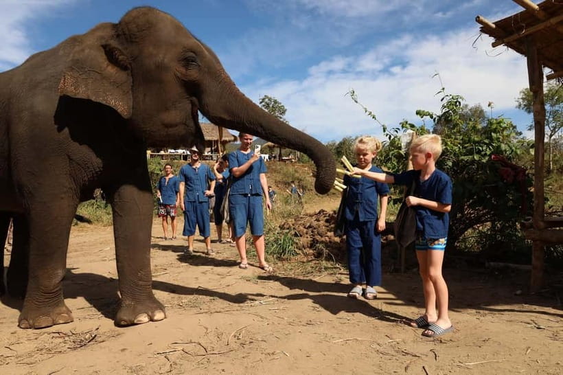 Chiang Mai: Elephant Sanctuary Bamboo Raft & Padthai Cooking - Traditional clothing and the sanctuary briefing