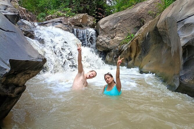 Chiang Mai Half Day Elephant Sanctuary Observation and Waterfall - Cooling off at the waterfall