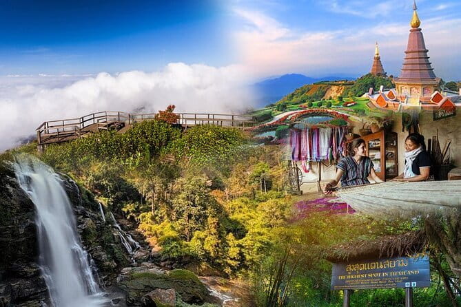 ChiangMai 1DayTour:Elephant Sanctuary,king&queen pagoda,waterfall - Two Waterfalls and a Taste of the Park