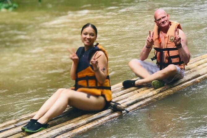 Elephant Sanctuary + Waterfall + Bamboo Rafting One Day Trip - Bamboo rafting on the Mae Wang stream