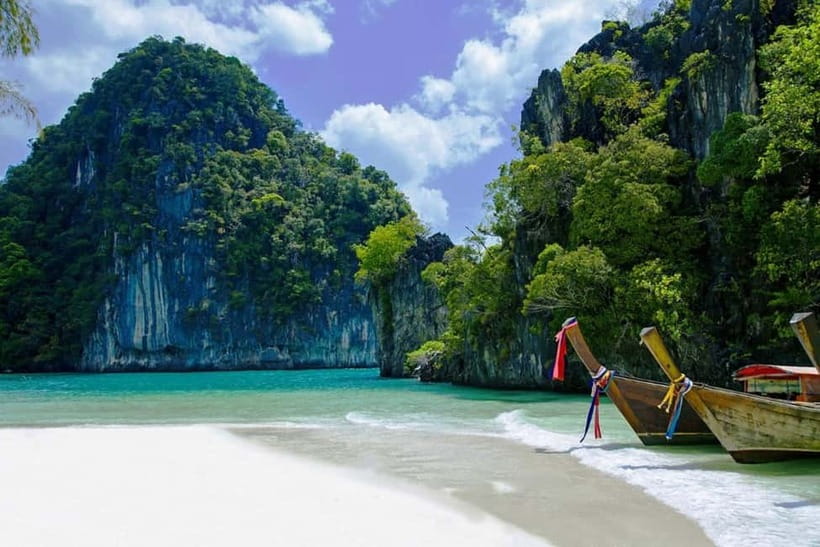From Ao Nang Hong Island Longtail Cruise with Sunset Dinner - From Krabi hotels to Noparat Thara Pier