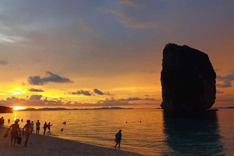 From Ao Nang Hong Island Longtail Cruise with Sunset Dinner - Pakbia Island sunset and the included BBQ