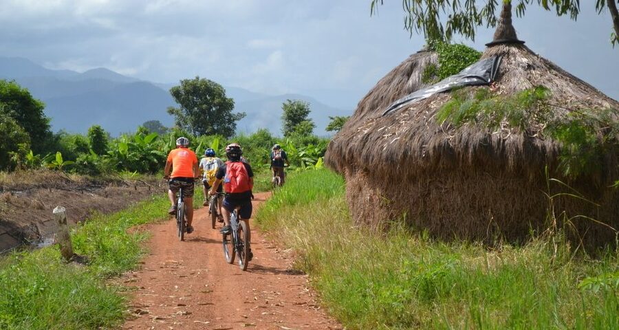 From Chiang Mai: Mae Taeng Valley and Waterfalls Cycle Tour - Wat Ban Den, an ornate temple stop