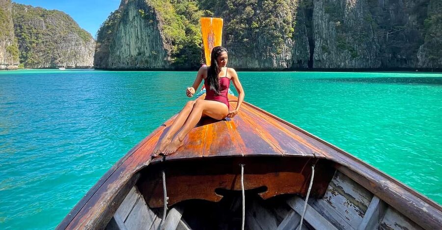 From Phi Phi : Splash & Explore – Half-Day Tour By longtail - A classic longtail ride for $24