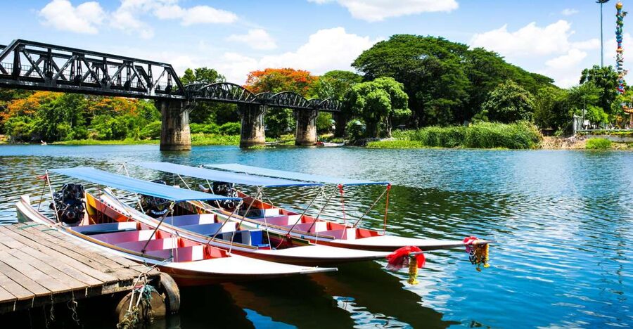 Kanchanaburi: Erawan Waterfall & Train Full-Day Tour - Srinakarin Lake gives the morning a quiet start