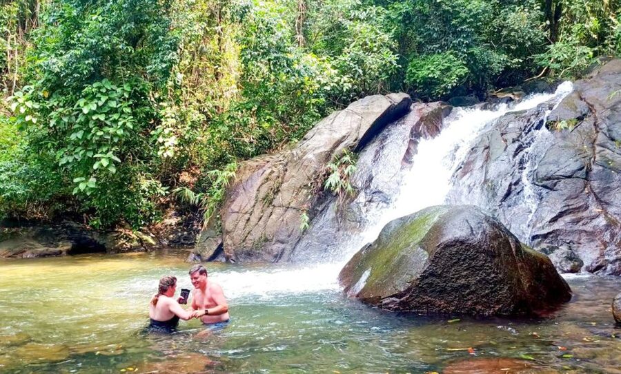 Khaolak: Bamboo Rafting, Waterfalls, and Turtle Conservation - Ton Pling Waterfall and the final swim