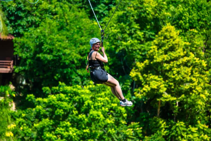 Ko Pha Ngan: Sky-High Zipline & Wang Sai Waterfall Views - Arriving above Wang Sai Waterfall
