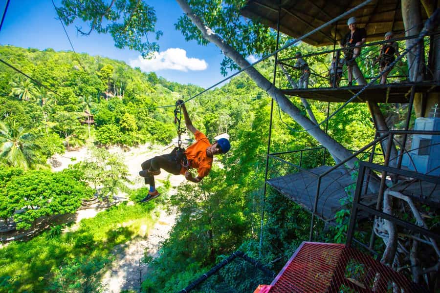 Ko Pha Ngan: Sky-High Zipline & Wang Sai Waterfall Views - Walking the Sky Bridge