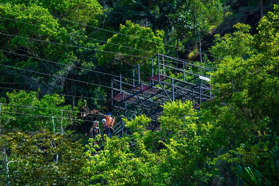 Ko Pha Ngan: Sky-High Zipline & Wang Sai Waterfall Views - Fruit and juice at the Sky Table