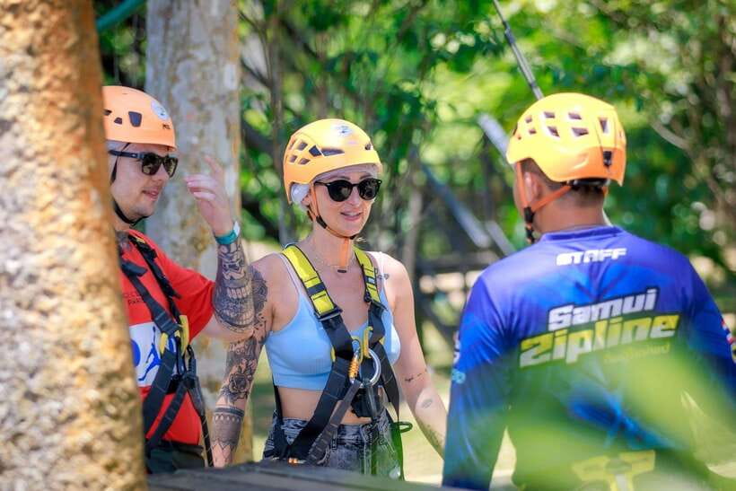 Koh Samui: Samui Zipline Adventure with Transfer service - Check-in, equipment, and the first safety lesson