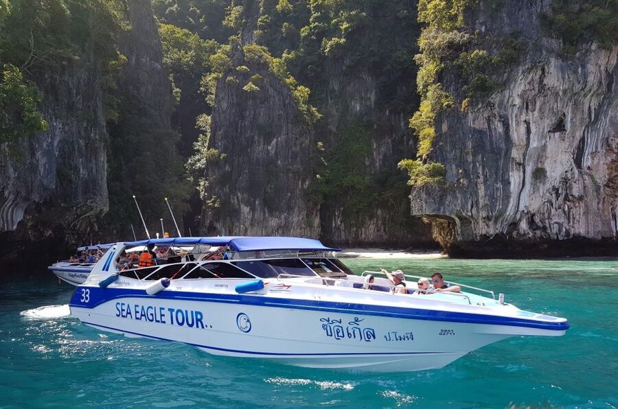 Krabi: 4 Islands Day Trip by Speedboat Including Lunch Box - Chicken Island’s rock and snorkeling water