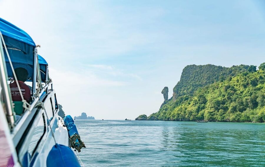 Krabi: 4 Islands & Thale Waek's Sandbar Tour By Speedboat - Ko Poda for lunch and beach time