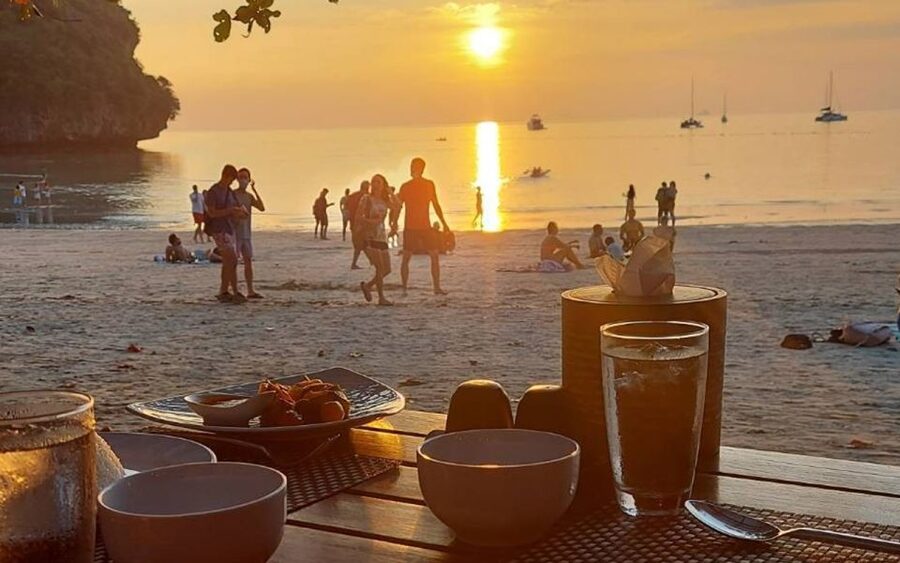 Krabi: 7 Islands Sunset Hopping Cruise with BBQ & Plankton - Sunset from the boat