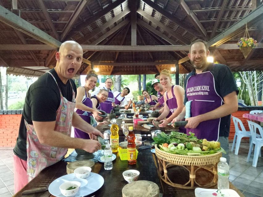 Krabi: Cooking Class at Thai Charm Cooking School with Meal - Pounding curry paste and learning Thai flavor balance
