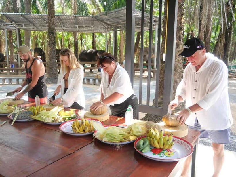 Krabi: Elephant Feeding Program with Food Preparation - What happens during the 30-minute elephant visit