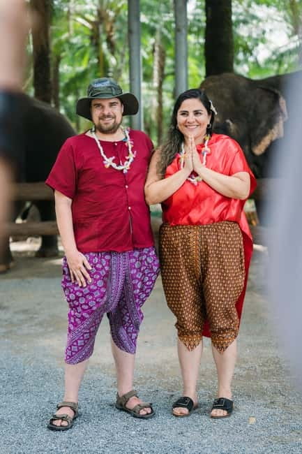 Krabi: Elephant Feeding Program with Traditional Thai Dress - Dressing up before meeting the elephants