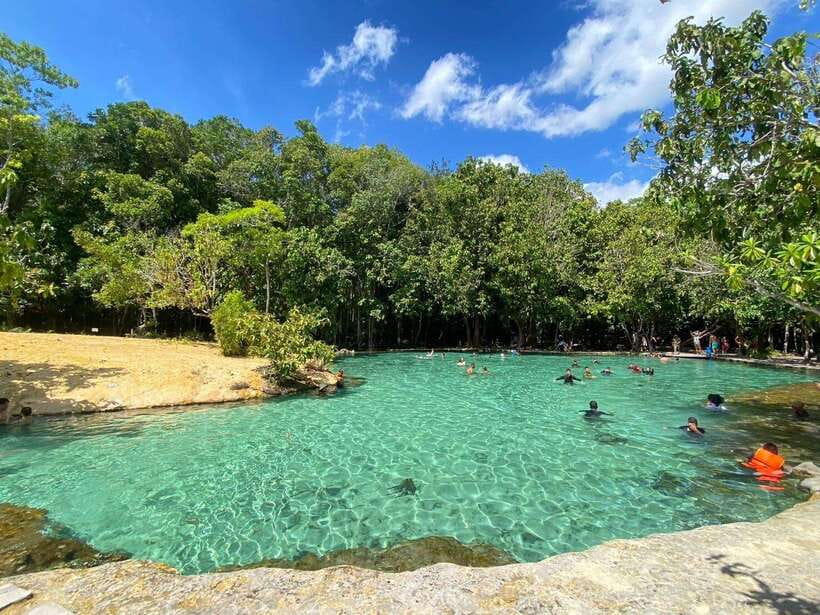 Krabi: Tiger Cave Temple, Emerald Pool and Hot Springs Tour - Krabi Hot Springs Waterfall: warm water in a natural setting