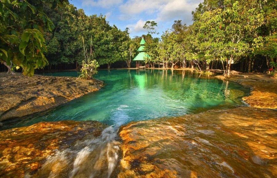 Krabi: Tiger Temple, Hot Springs & Crystal Pool Jungle Tour - Klong Thom hot springs and the 40°C waterfall