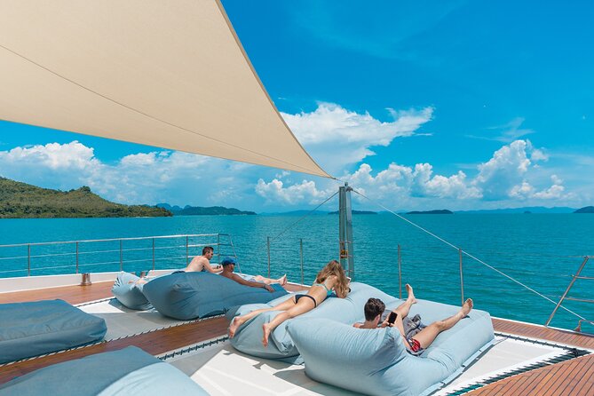 Luxury Boat to James Bond Islands with Lunch and Sunset Dinner - Boarding the catamaran and choosing your space
