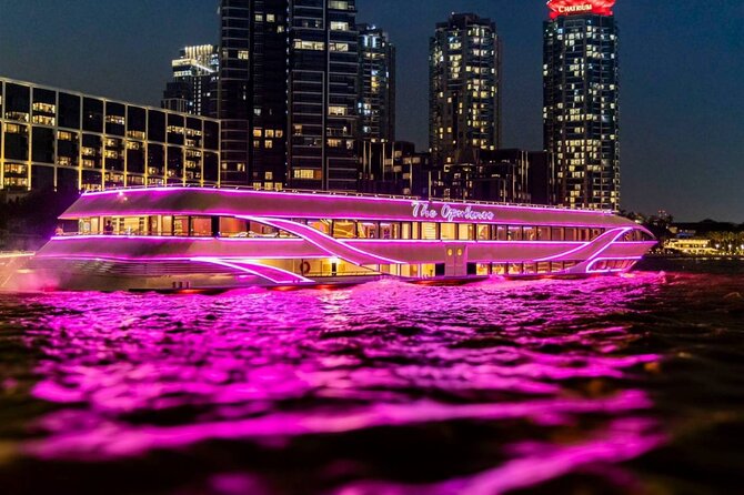 Opulence Buffet Dinner Cruise & Cultural Show - The Rama VIII Bridge and the river at night