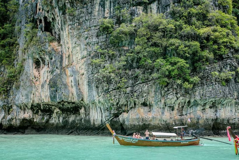 Phi Phi: Half Day Long Tail Boat to Maya Bay - Viking Cave from the water