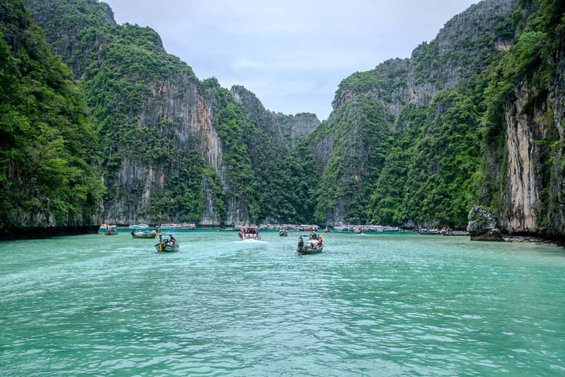 Phi Phi: Half Day Long Tail Boat to Maya Bay - Loh Samah Bay and the approach to Maya Bay