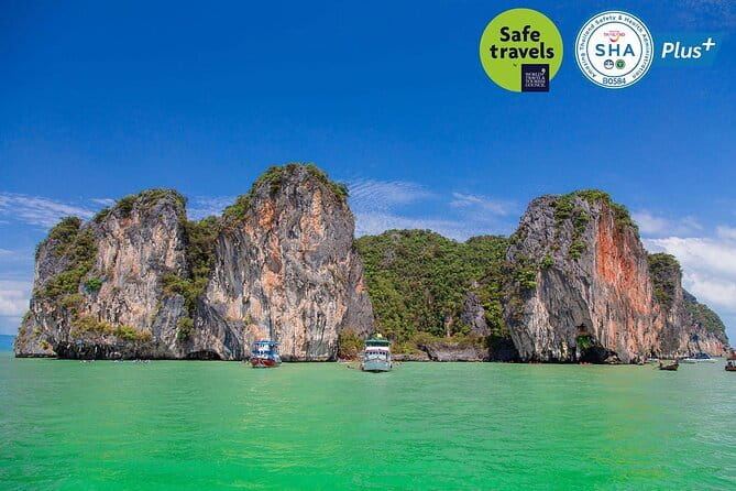 Phi Phi with Maya and Bamboo Island Day Trip by Speedboat - Viking Cave is viewed from the water