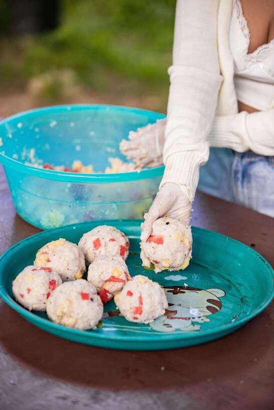 Phuket: Bukit Elephant Park Sanctuary Walk and Feed Tour - Making rice balls with fruit