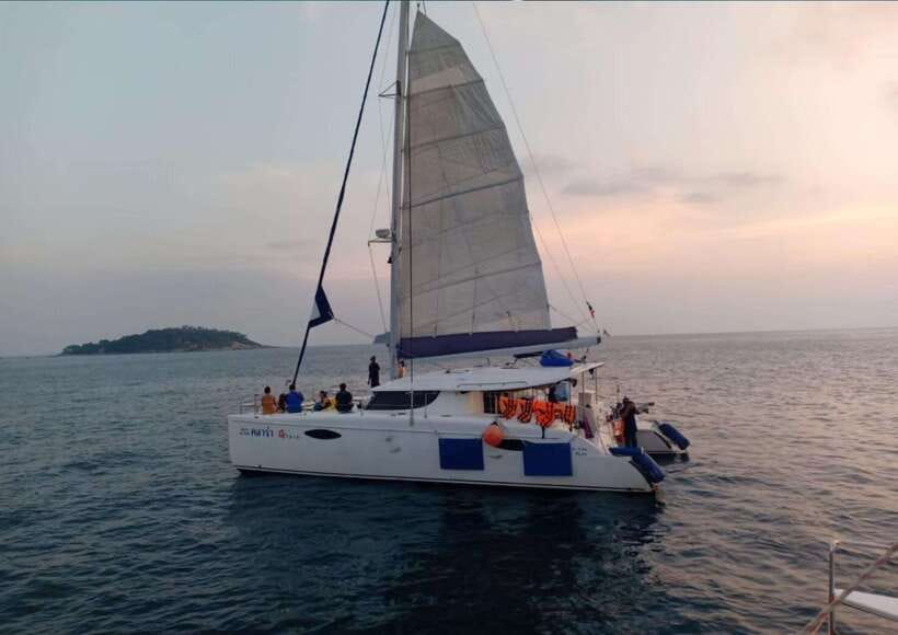 Phuket: Coral Island Catamaran Cruise with Sunset Dinner - From Patong, Kata, or Karon to Chalong Pier