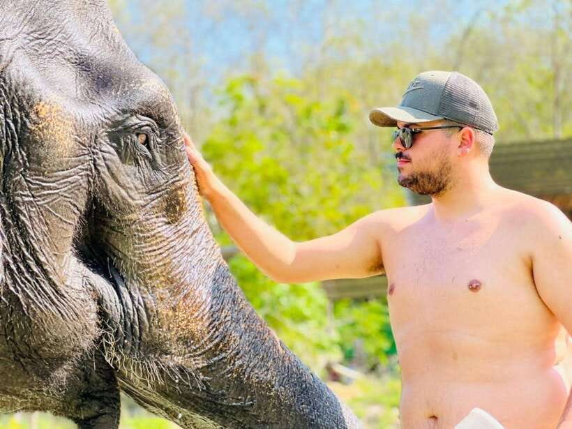 Phuket: Feeding Elephants at Phuket Elephant Care - Painting a magnetic elephant to take home
