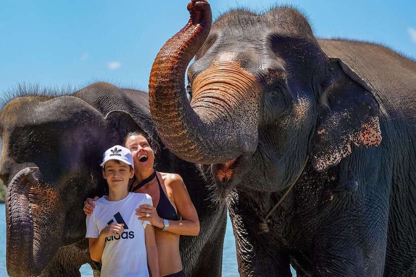 Phuket: Happy Hour Feed and Rain Shower with Elephant - A close-to-nature setting near the beach