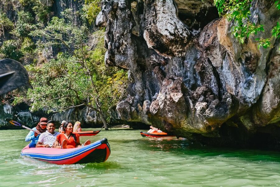 Phuket: James Bond Island Longtail Boat and Sea Canoe Tour - Longtail boats through Ao Phang Nga National Park
