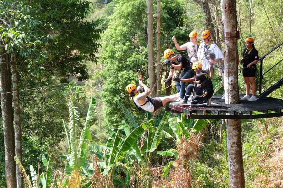 Phuket: Paradise Jungle Zipline Adventure - The mountain course: stairs, nets, and cable rides