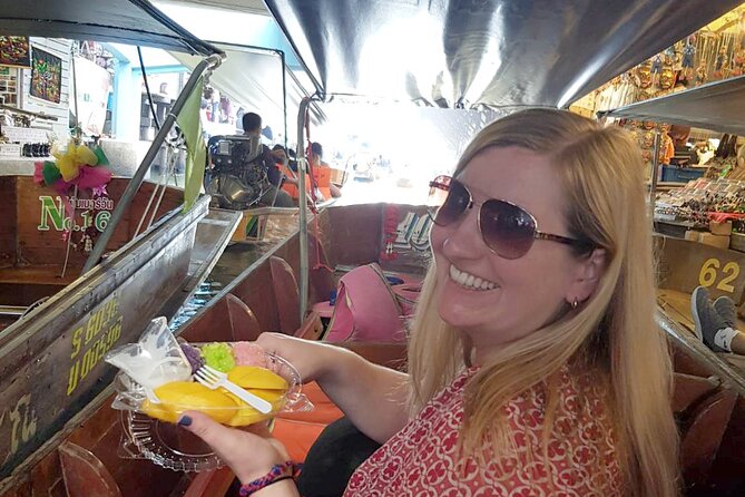 Train & Floating Market Food Adventure + Scenic train ride - Exploring Damnoen Saduak by boat
