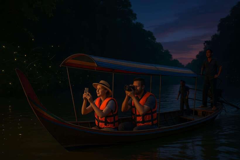 Twilight Firefly Bangkok Bicycle Tour - Sunset cycling through the green paths
